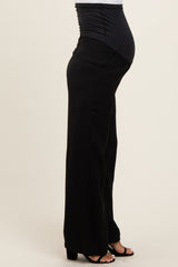 Black Relaxed Fit Maternity Trousers