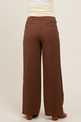 Brown Relaxed Fit Maternity Trousers