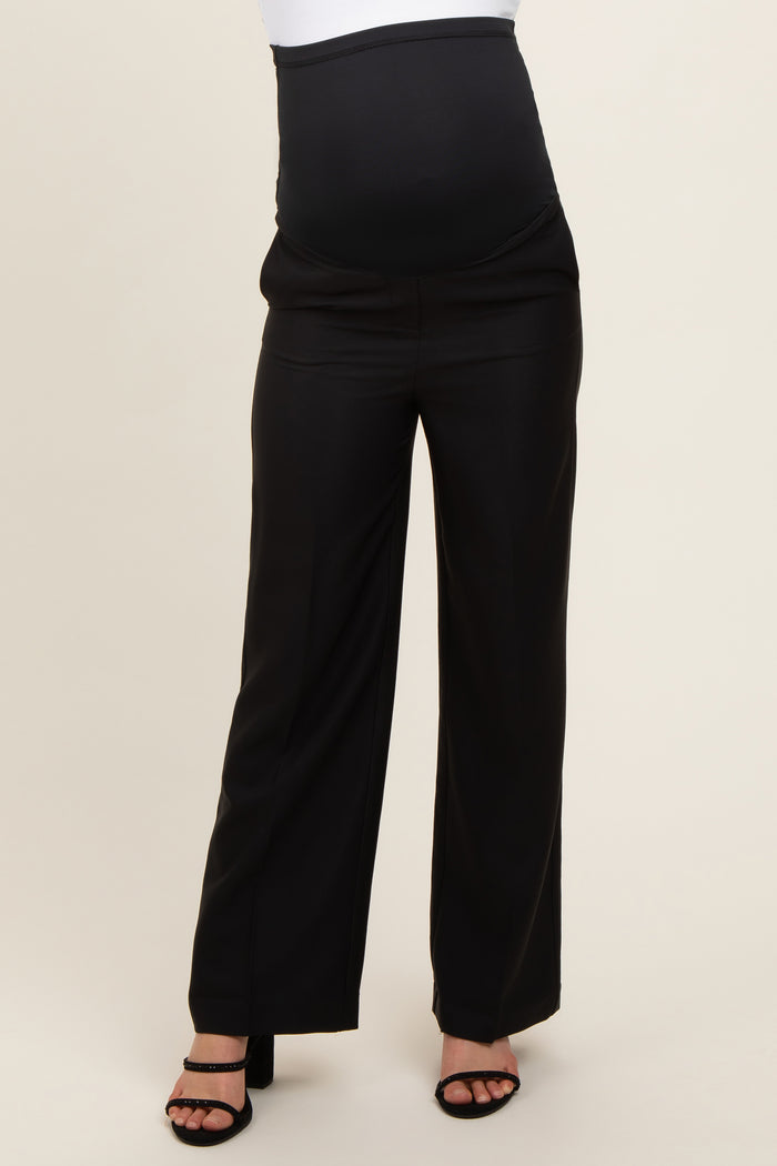 Black Wide Leg Maternity Trousers
