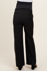 Black Wide Leg Maternity Trousers