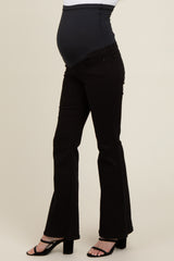 Black Flare Leg Maternity Jeans