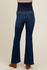 Navy Blue Flare Leg Maternity Jeans