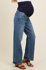 Blue Vintage Straight Leg Maternity Jeans