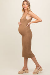 Camel Knit Maternity Dress