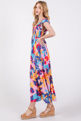 Multi-Color Smocked Ruffle Midi Dress