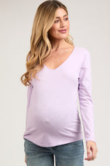 Lavender Long Sleeve Maternity Shirt