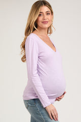 Lavender Long Sleeve Maternity Shirt