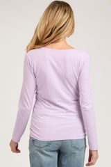 Lavender Long Sleeve Maternity Shirt