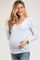 Light Blue Long Sleeve Maternity Shirt