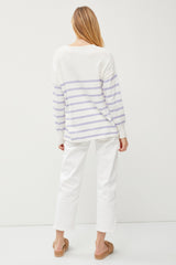 Periwinkle Striped Cuff Sweater