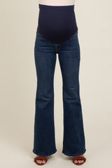 Navy Blue Flare Leg Maternity Jeans