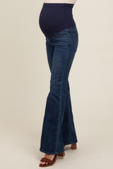 Navy Blue Flare Leg Maternity Jeans