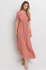 Mauve Open Back Maternity Maxi Dress