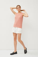 Peach Knit Sleeveless Top