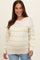 Lime Striped Knit Maternity Sweater