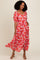 Pink Floral Midi Dress