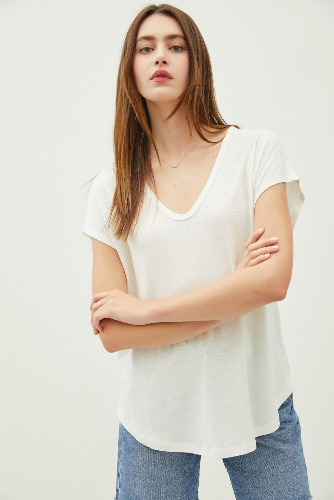 Ivory V-Neck Maternity Top