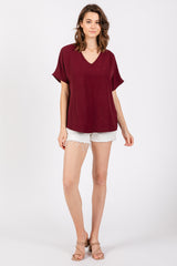 Merlot Short Sleeve Blouse