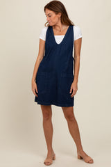 Charcoal Denim Front Pocket Skirt Overalls