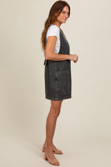 Charcoal Denim Front Pocket Skirt Overalls