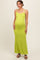 Lime Ribbed Fitted Maternity Maxi Dress