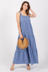 Blue Tiered Maxi Dress