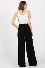 Black Pocketed Drawstring Pants