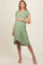 Green Floral Hi-Lo Maternity Wrap Dress