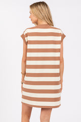 Mocha Wide Stripe Mini Dress