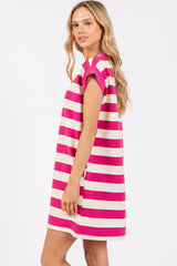 Fuchsia Wide Stripe Mini Dress