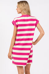 Fuchsia Wide Stripe Mini Dress