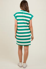 Green Wide Stripe Maternity Mini Dress