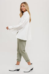 Ivory Oversized Button Down Shirt