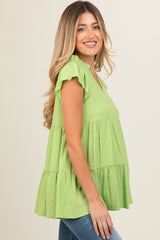 Lime Tiered Maternity Tunic Top