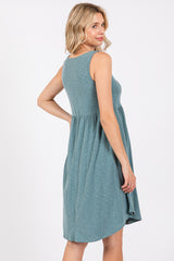 Teal Babydoll Sleeveless Dress