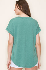 Green Short Sleeve Terry Top