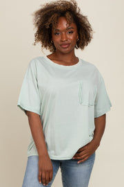 Mint Green Vintage Wash Oversized Tee