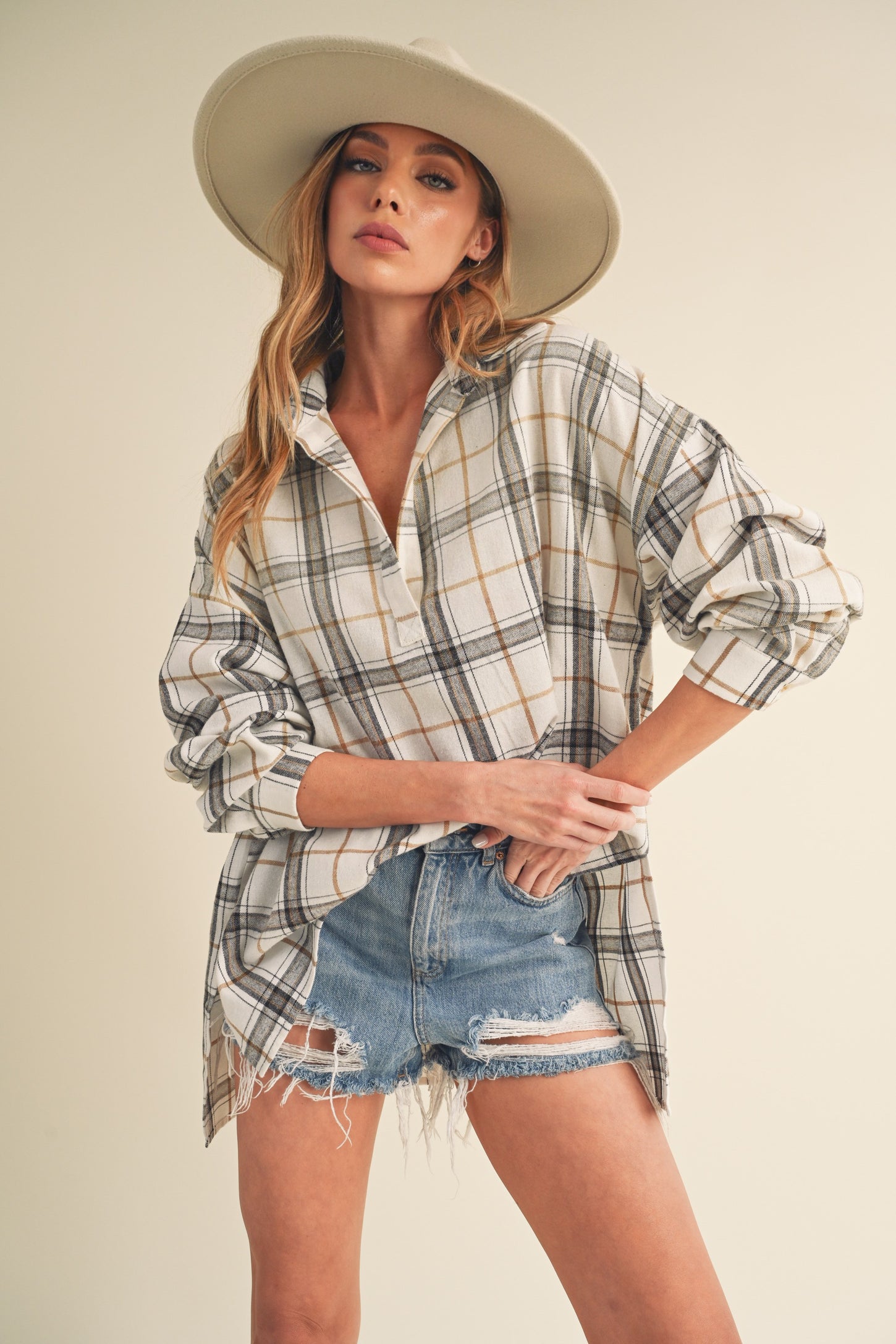 White Plaid Shirt