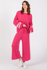 Fuchsia Striped Long Sleeve Set