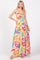 Ivory Printed Sleeveless Front Twist Maxi Dress