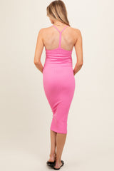 Pink Racerback Maternity Dress