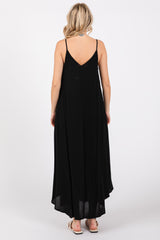 Black Lightweight Sleeveless V-Neck Maxi Dress