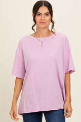 Lavender Raw Rolled Hem Maternity Top