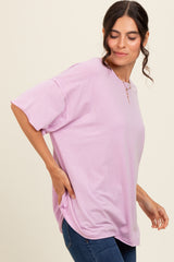 Lavender Raw Rolled Hem Top