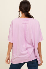 Lavender Raw Rolled Hem Top