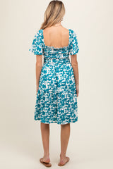 Jade Geo Print Smocked Maternity Dress