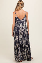 Navy Tie Dye Lightweight Sleeveless Maternity Maxi Dress