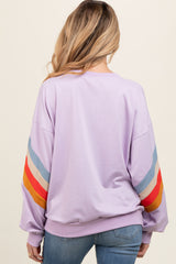 Lavender Banded Bottom Terry Maternity Pullover