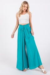 Jade Wide Leg Smocked Lightweight Maternity Pants