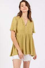 Light Olive Short Sleeve Maternity Top